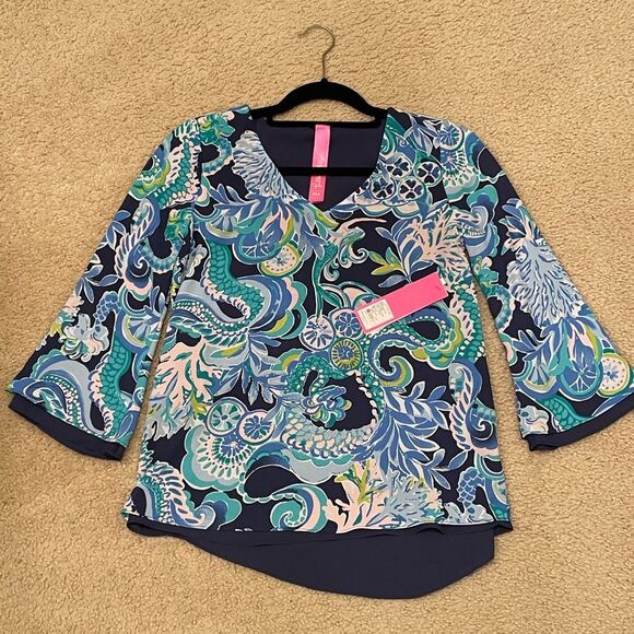 NWT Lilly Pulitzer Florin Sirens & Spirits Top Sz XXS - Picture 2 of 10